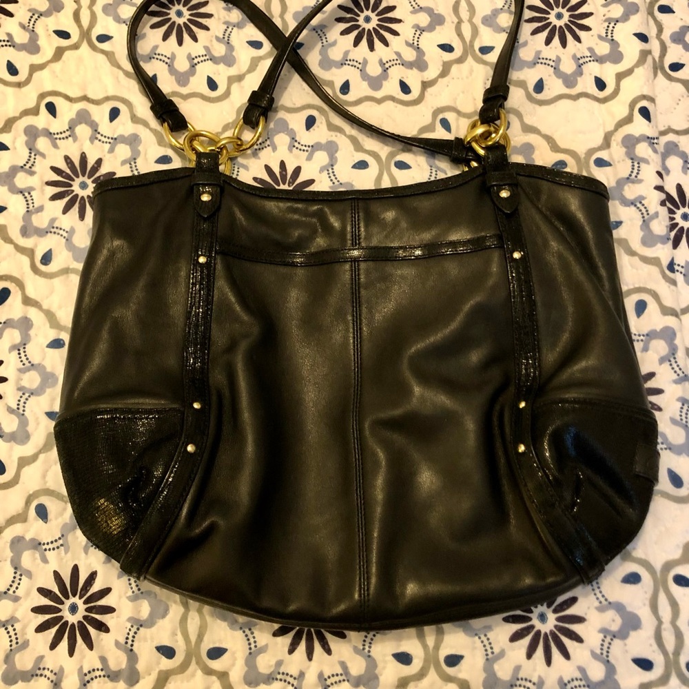 Coach Alexandra Leather Python Trim Tote bag